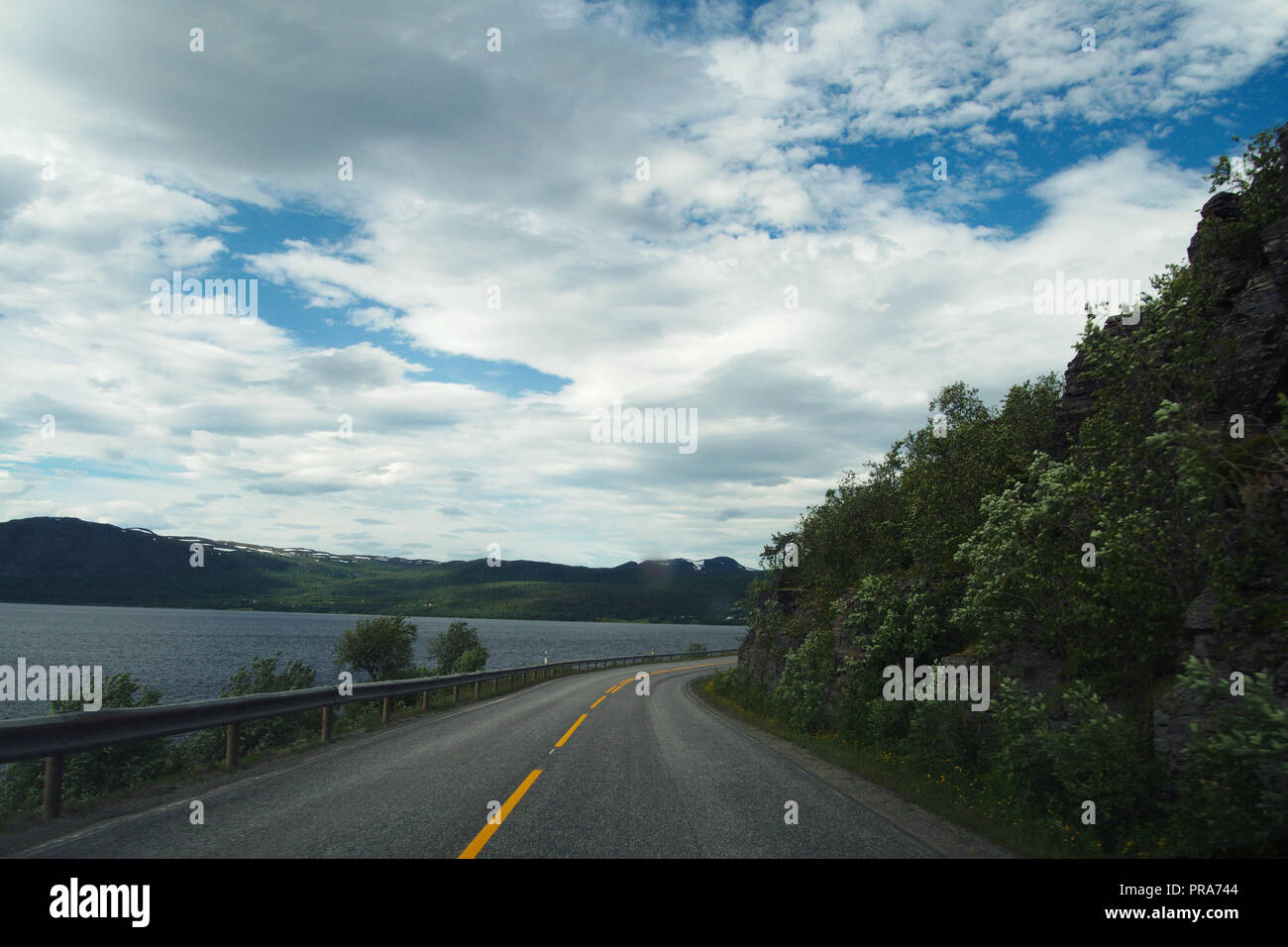 Scenic views on a road trip to the Nordkapp, Norway Stock Photo