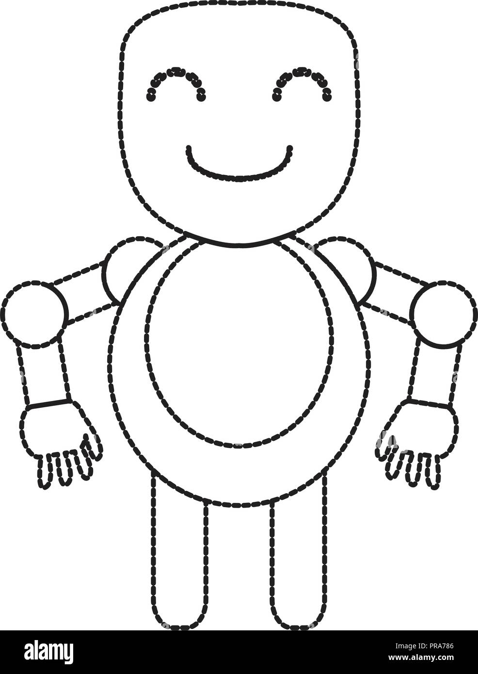 Dotted line cute robot toy icon Stock Vector Image & Art - Alamy