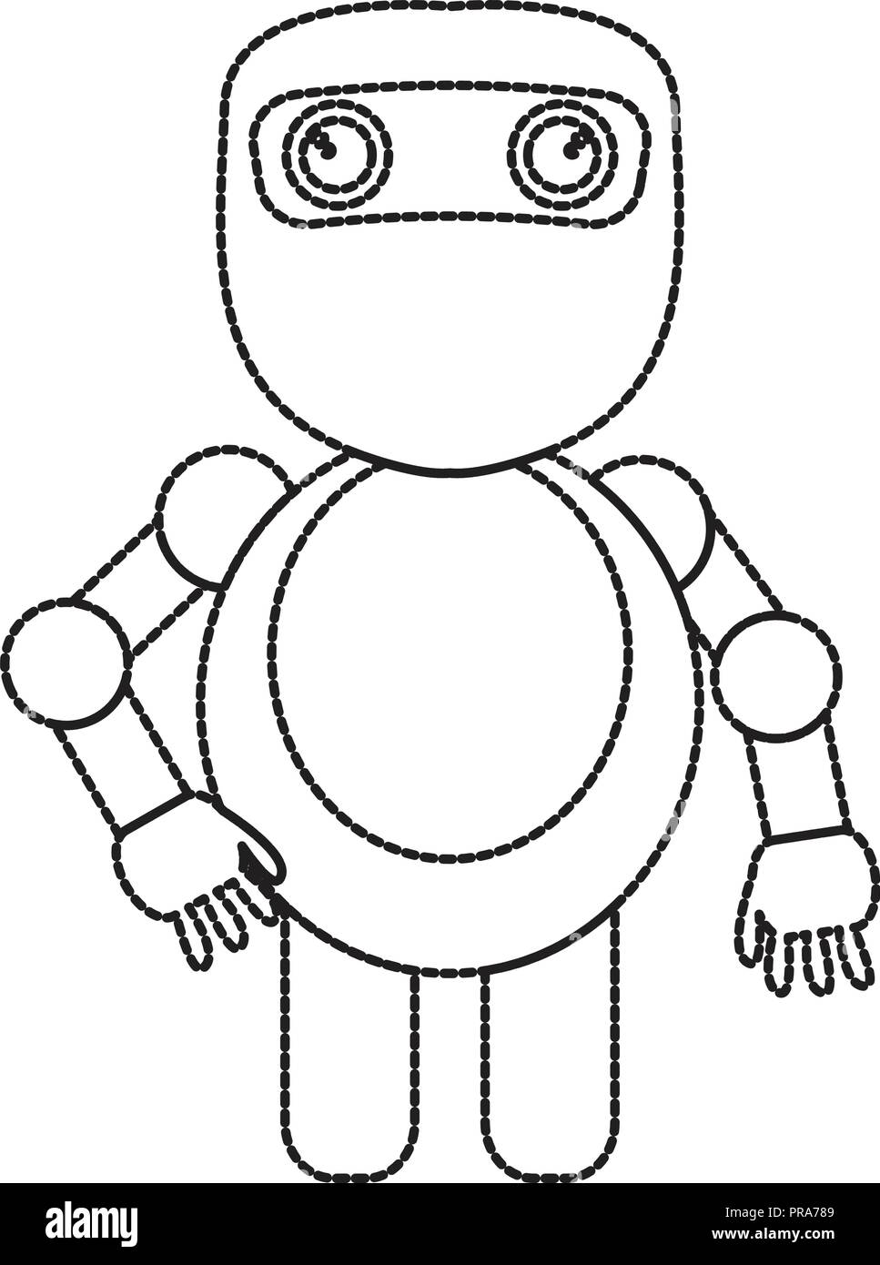 Dotted line cute robot toy icon Stock Vector Image & Art - Alamy