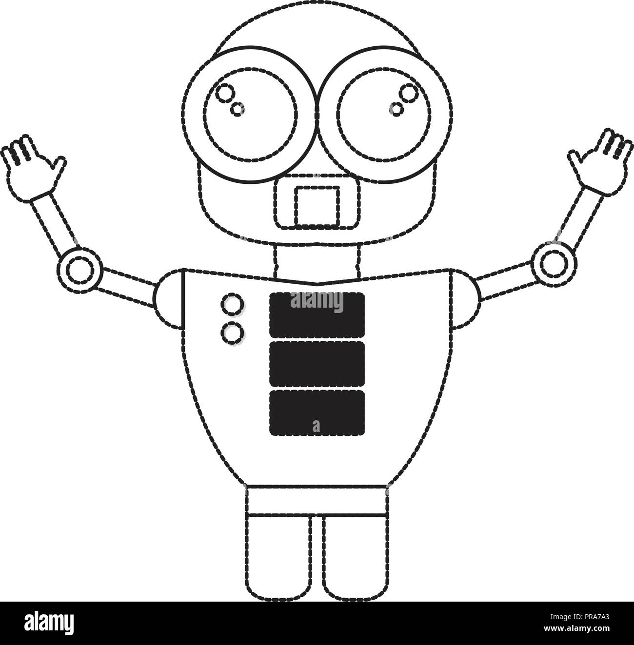 Dotted line cute robot toy icon Stock Vector Image & Art - Alamy