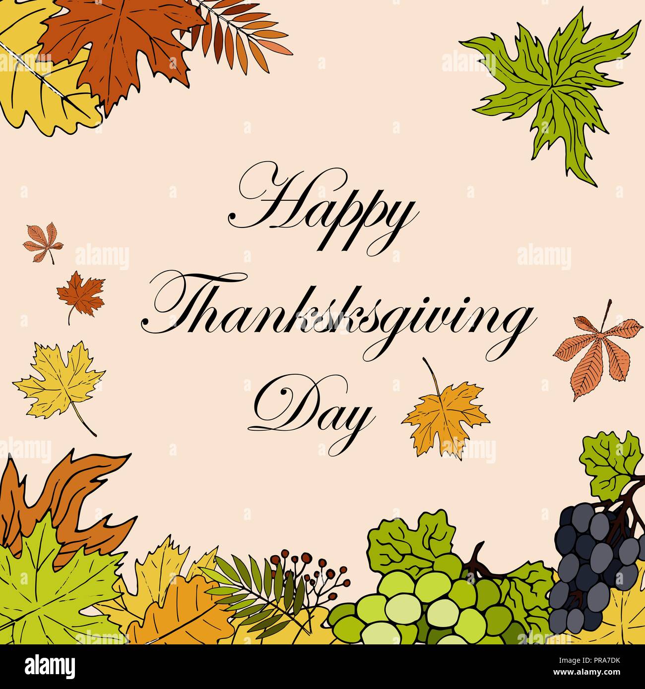 Thanksgiving day greeting card with calligraphy vector Stock Vector ...