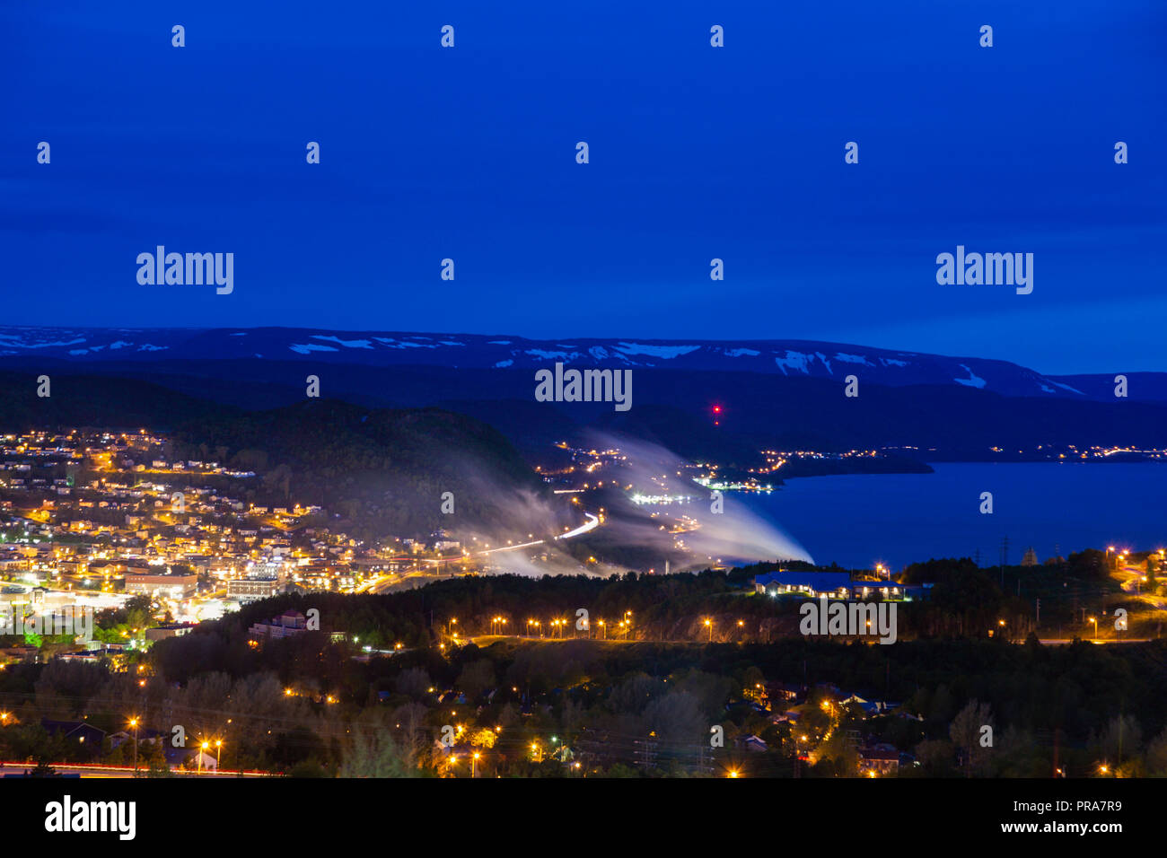 Corner Brook at night. Corner Brook, Newfoundland and Labrador, Canada