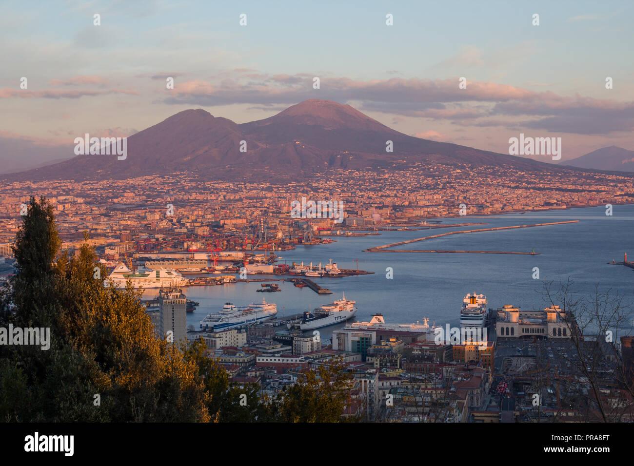 Vesuvius and the bay of Naples Stock Photo