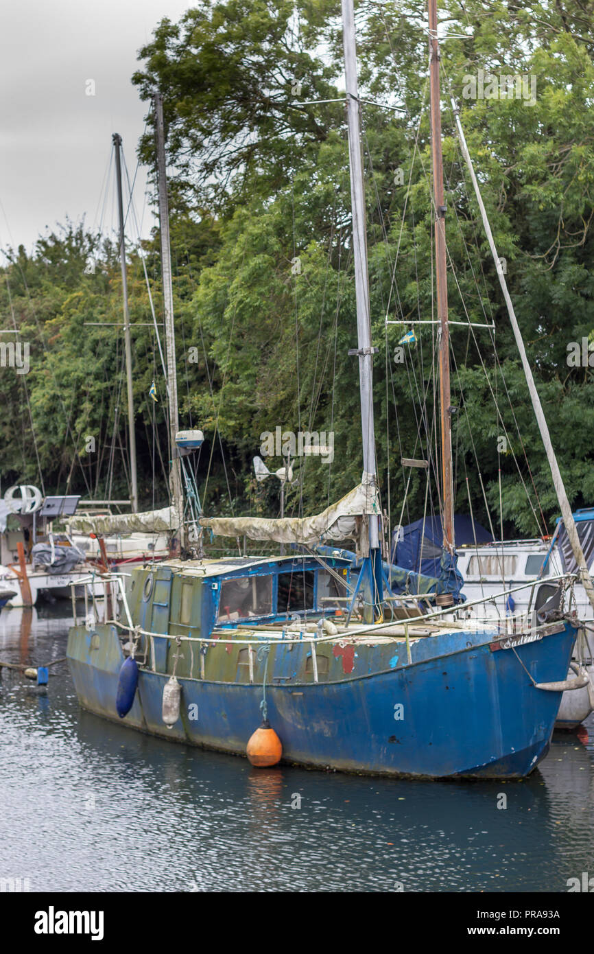 Boats in Lydney Harbour, Gloucestershire. Stock Photo