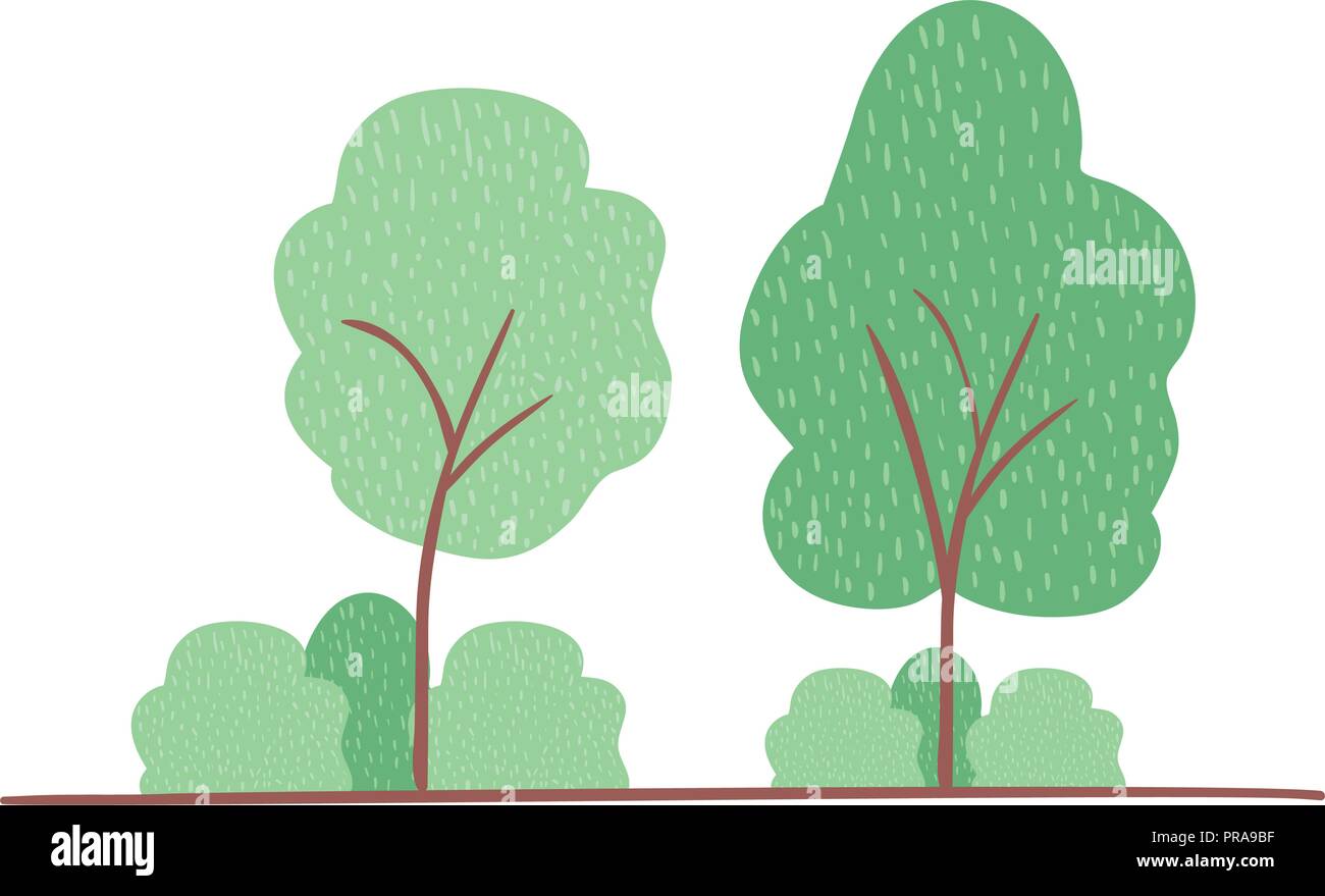trees plants landscape scene Stock Vector Image & Art - Alamy