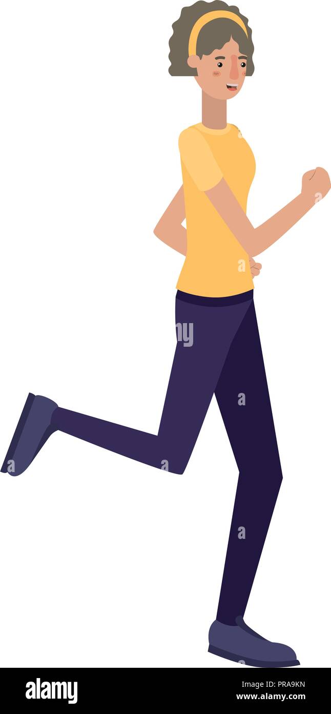 beautiful and young woman running character Stock Vector Image & Art ...