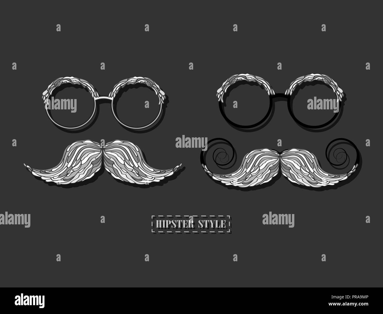 Man glass and mustache colorful image. Vector illustration. Stock Vector