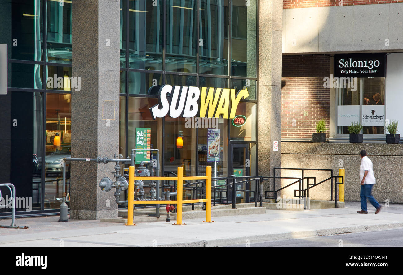 OTTAWA, CANADA MAY 5, 2018 Subway fast food restaurant in Ottawa