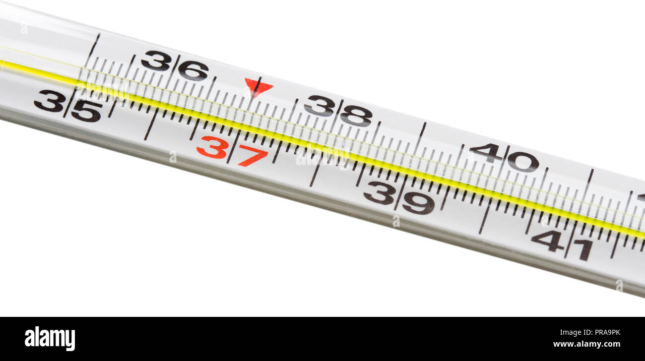 Mercury thermometer the temperature of the body Stock Photo Alamy
