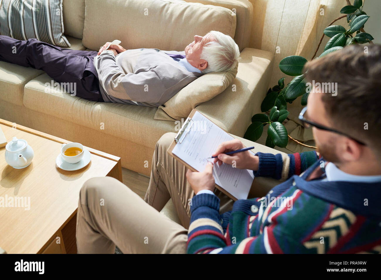 Senior Man in Therapy Stock Photo