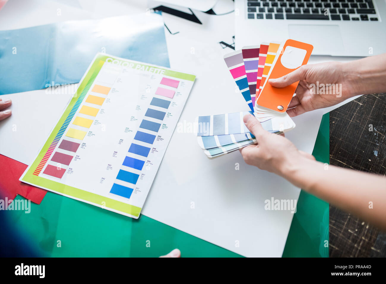 Working with color palette Stock Photo - Alamy