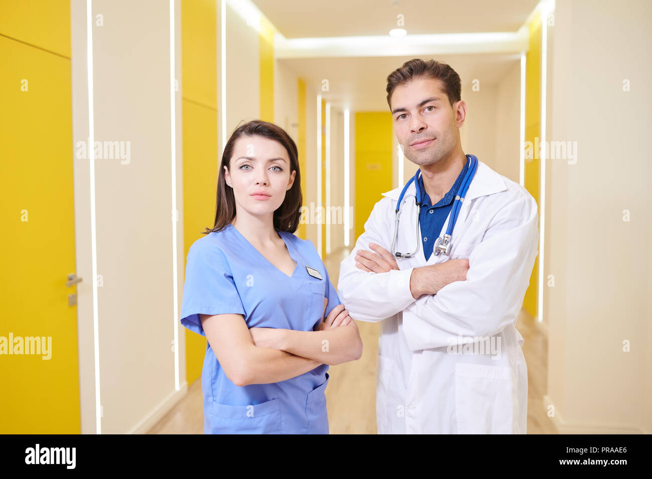 Two Professional Medics Posing Stock Photo