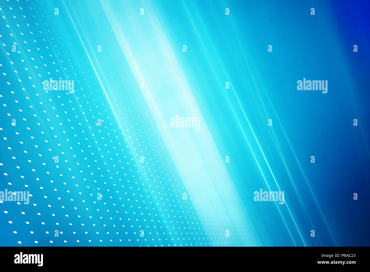 Graphical abstract technology background, diagonal light rays on blue background Stock Photo