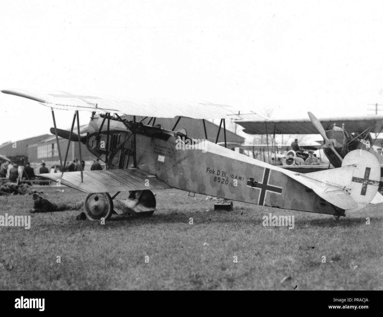 1918 - Captured German Fokker. D-7. Philadelphia, PA. Phila. PA Stock Photo