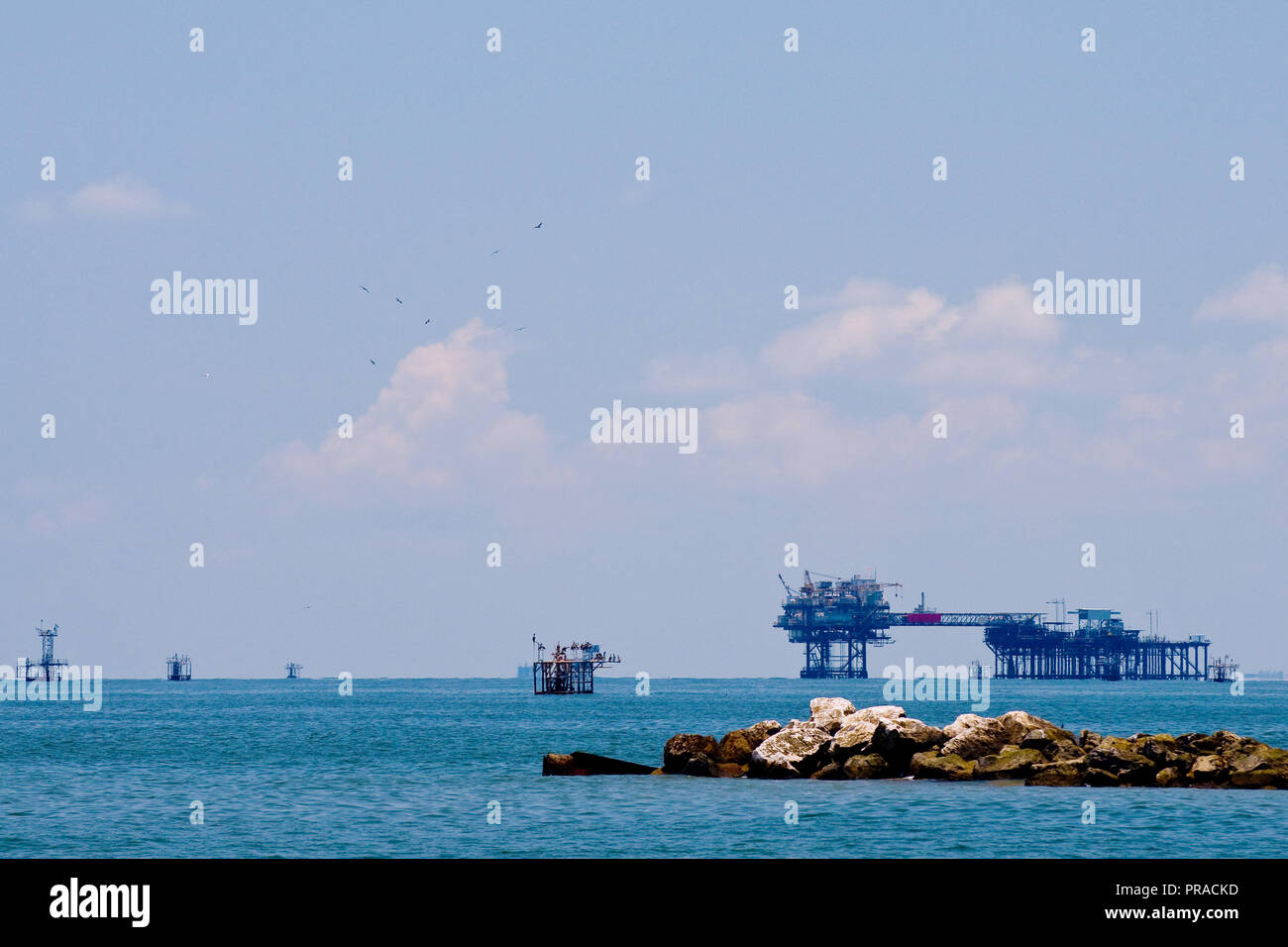 2010 - Oil production platforms in Gulf of Mexico Stock Photo