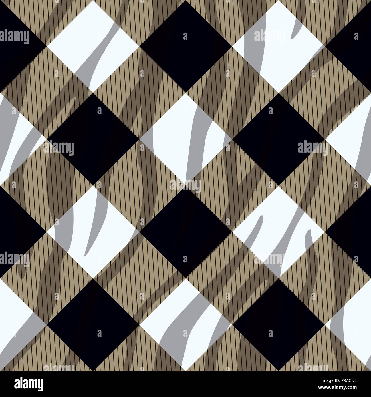 Black and white fabric texture check tartan seamless pattern. Vector ...