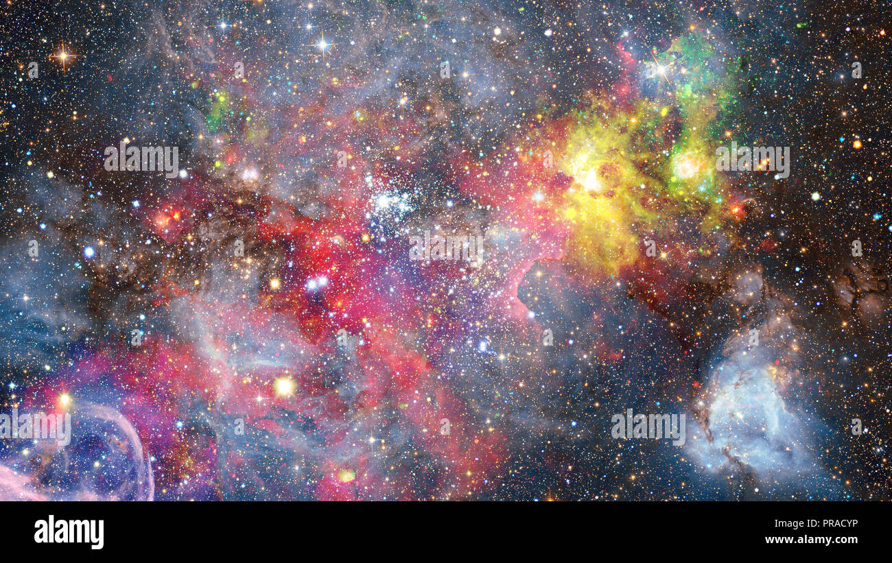Colorful nebulas, galaxies and stars in deep space. Elements of this ...
