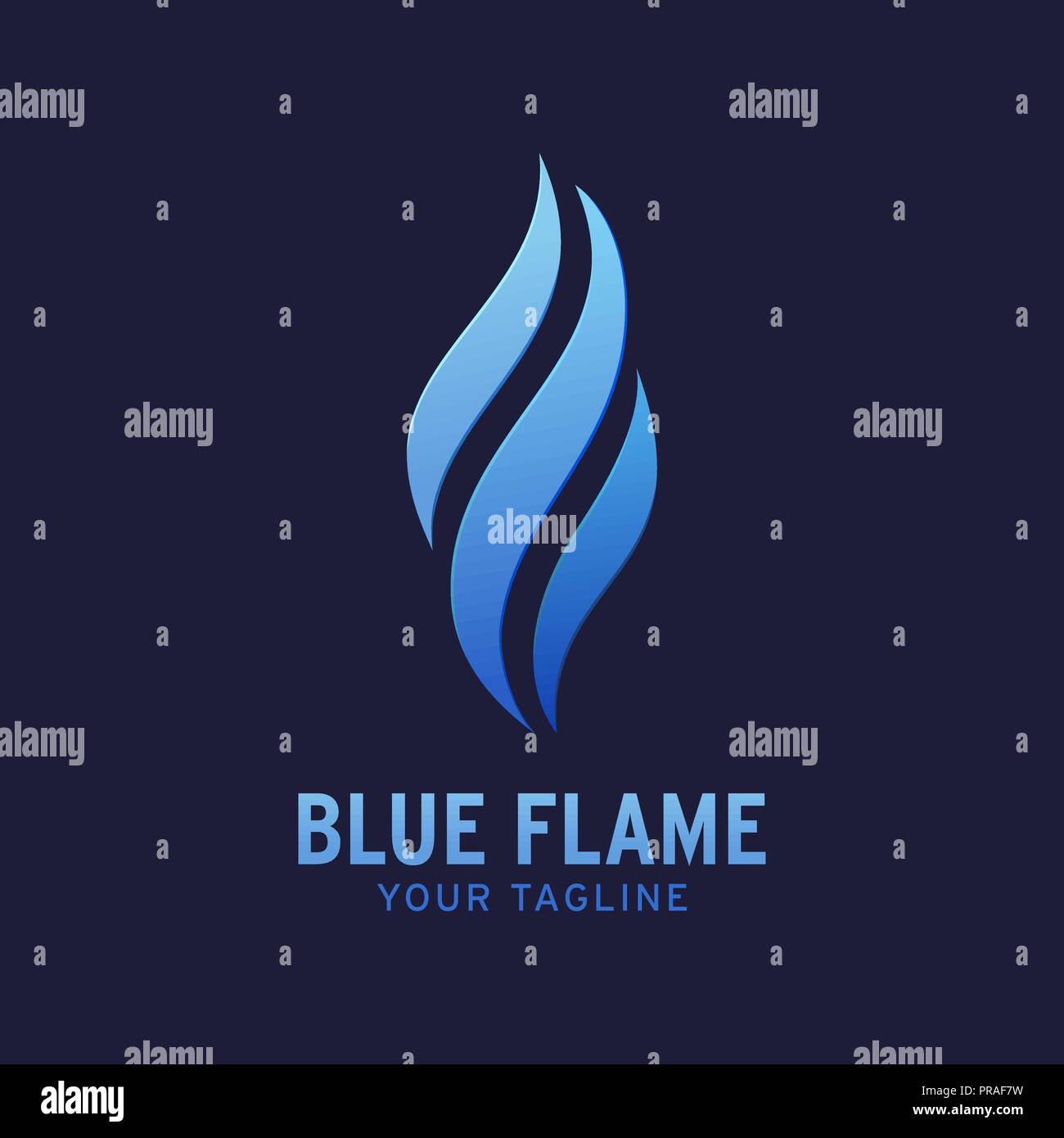 Blue Flame Logo Concept design template Stock Vector