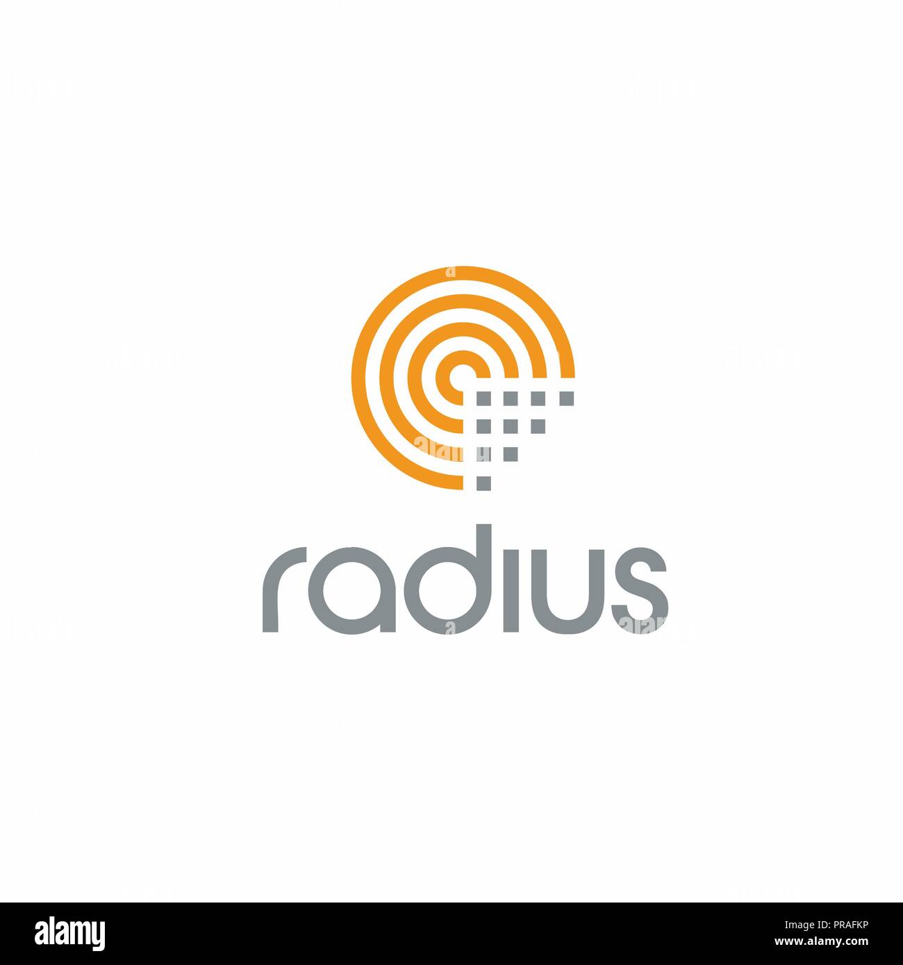 Creative Radius Technology logo concept design with circle shapes