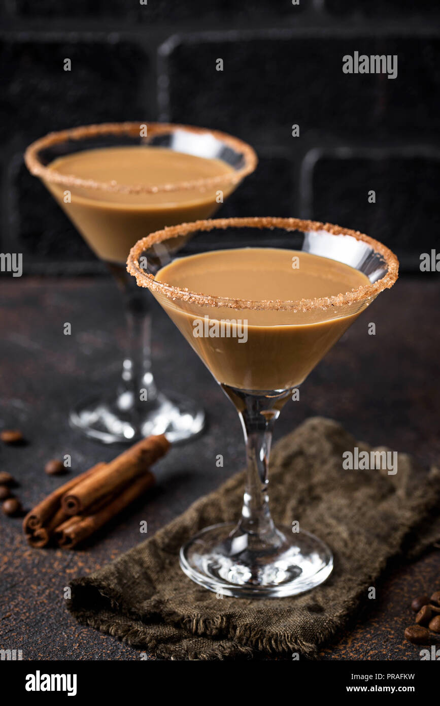 Chocolate martini cocktail or Irish cream liquor Stock Photo Alamy