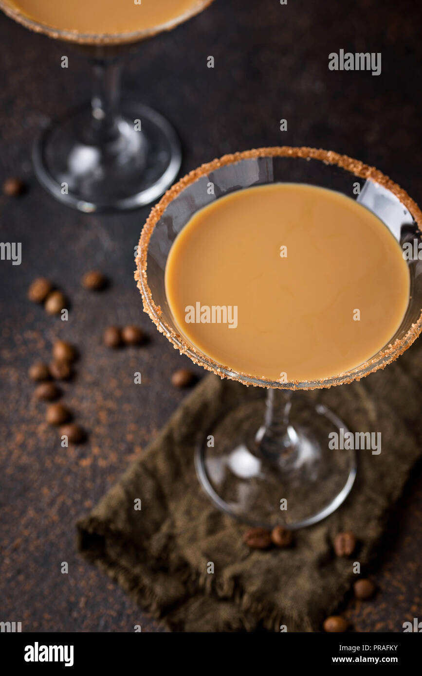 Chocolate martini cocktail or Irish cream liquor Stock Photo Alamy