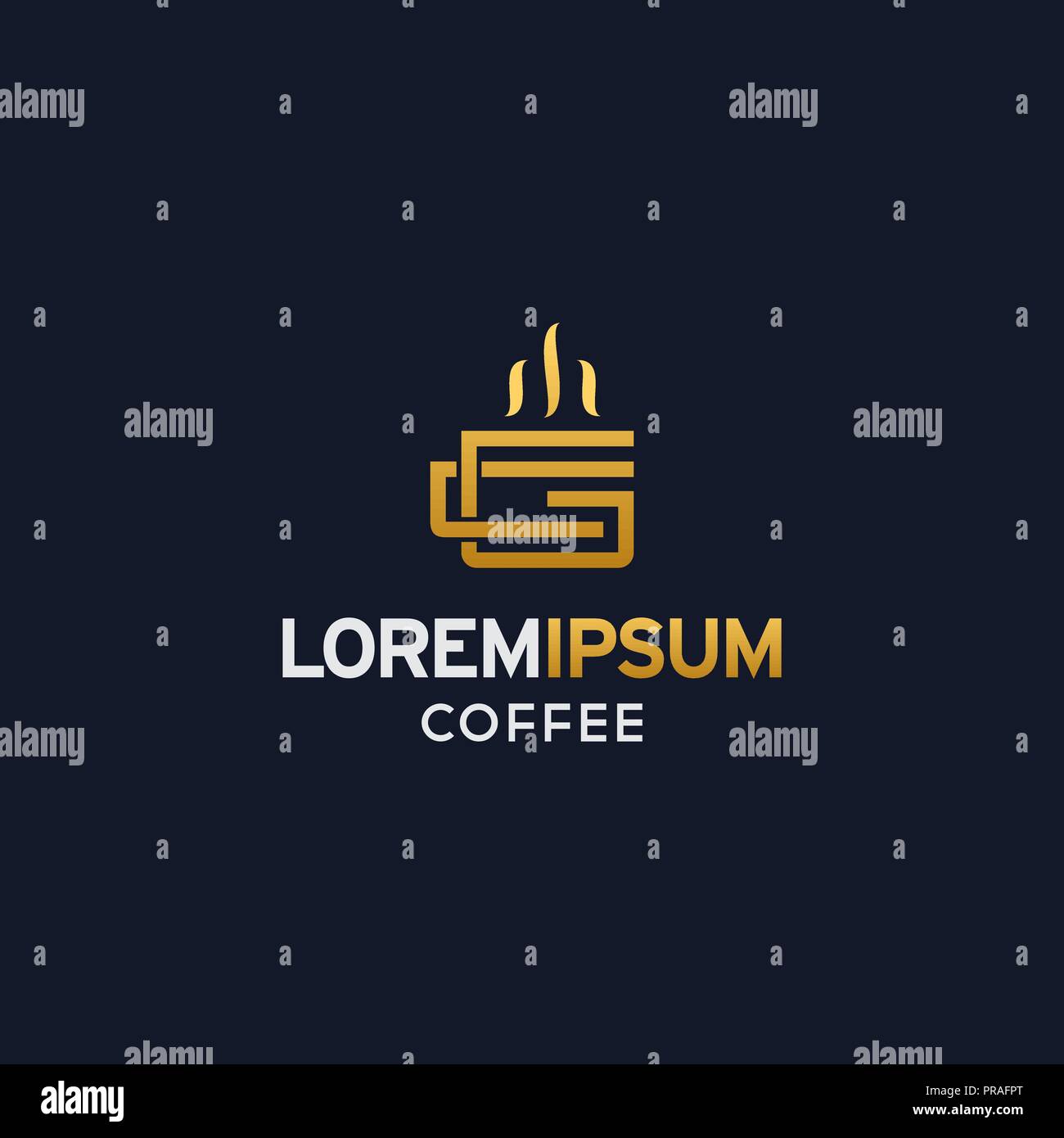 Coffee Logo with Letter CG with gold color , modern, luxury  and professional feel. Very nice for brand identity . Stock Vector