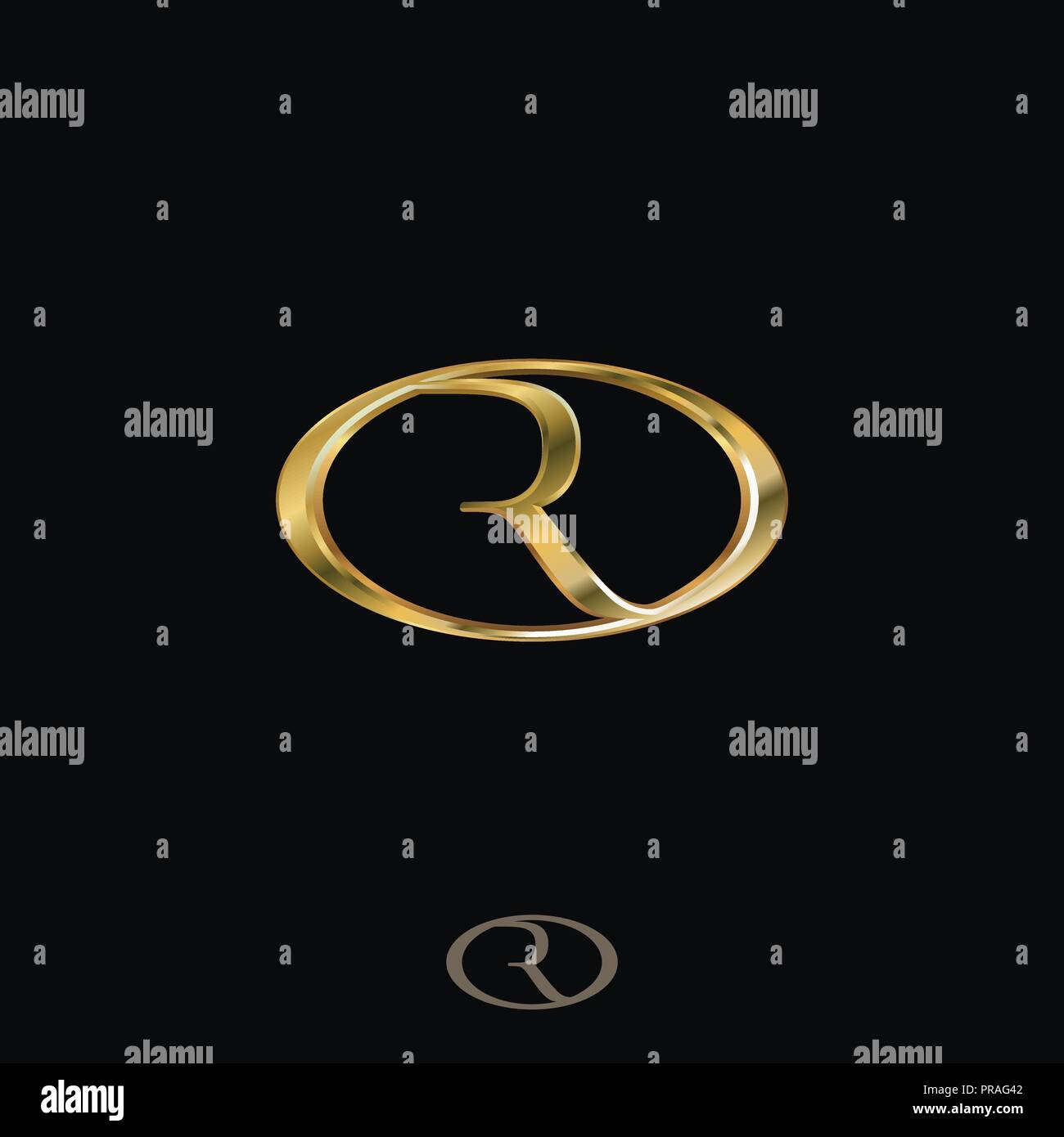 Creative Luxury Letter R Logo concept design templates Stock Vector