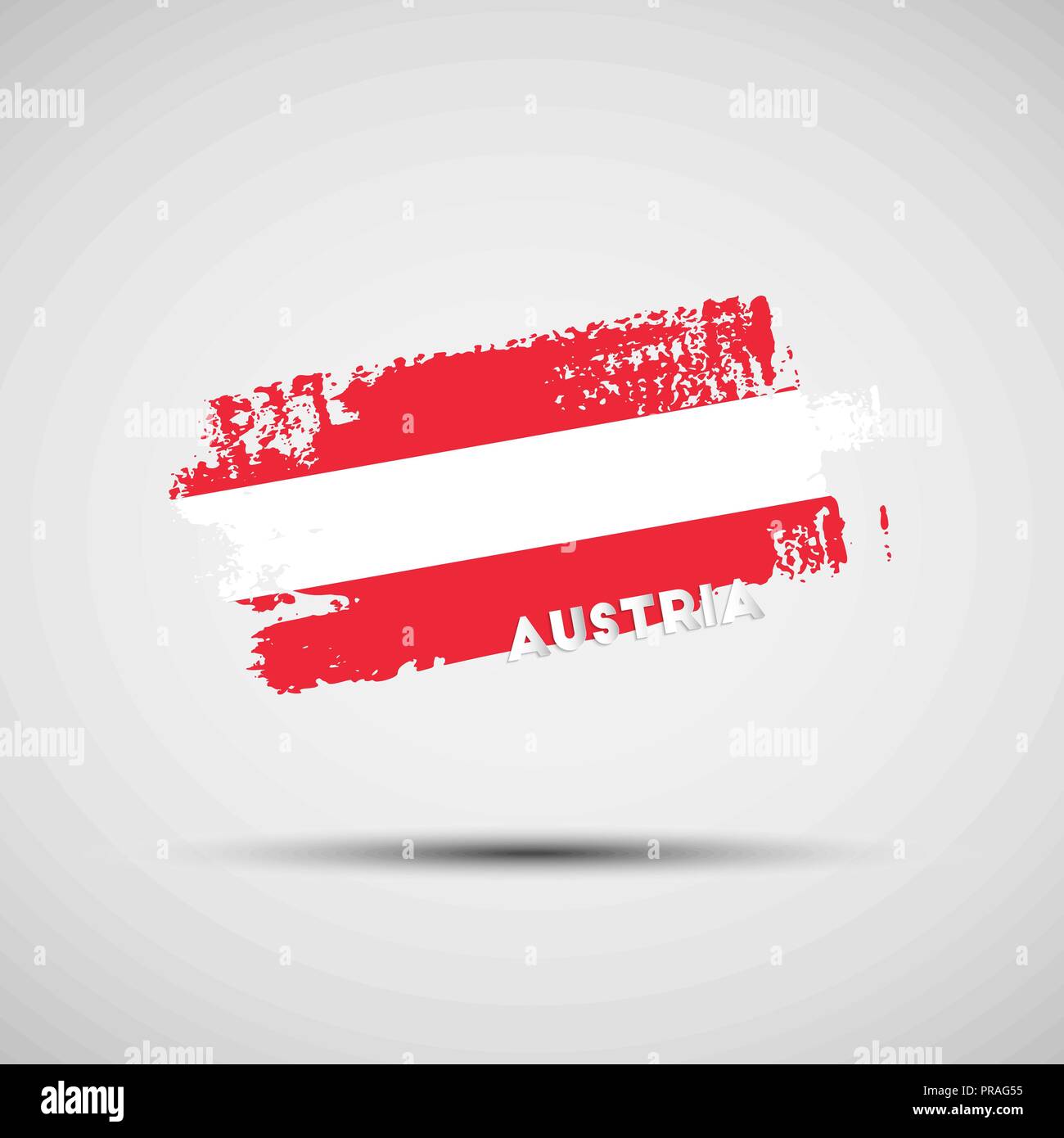 Flag of Austria. Vector illustration of grunge brush stroke with Austrian national flag colors for your graphic and web design Stock Vector