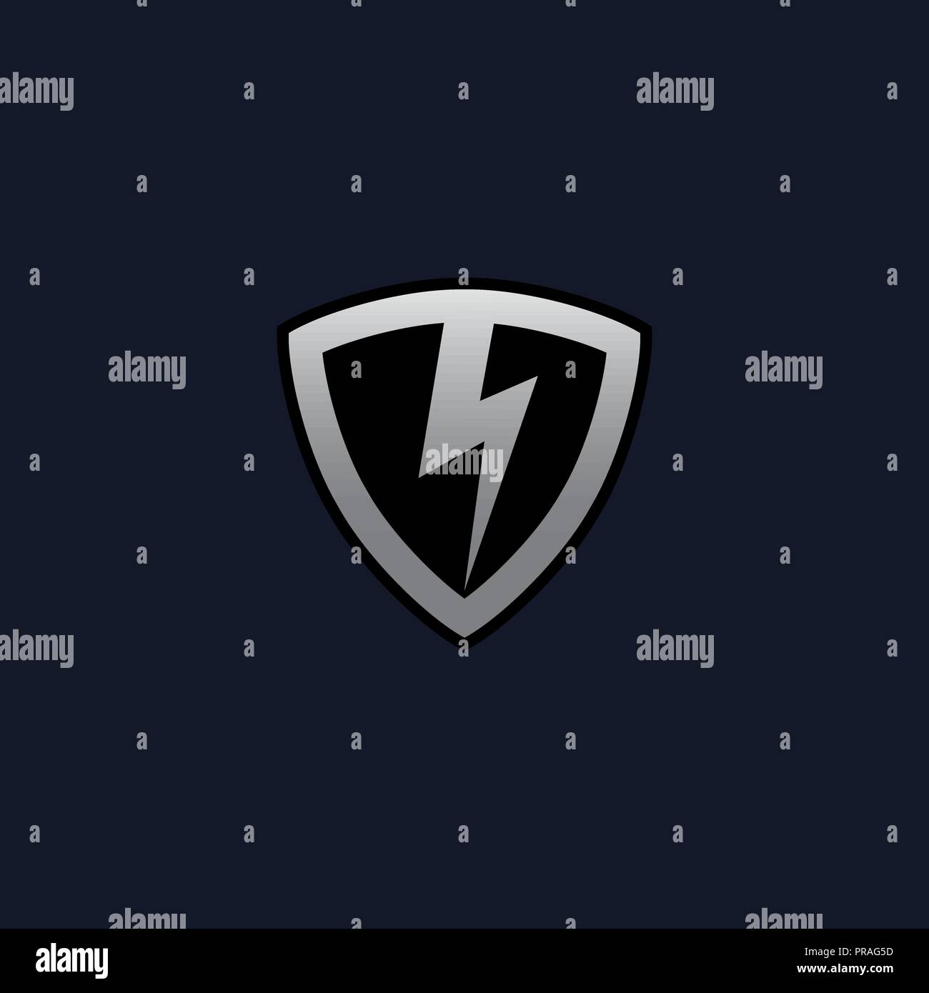 Thunderbolt Shield Logo concept design templates Stock Vector