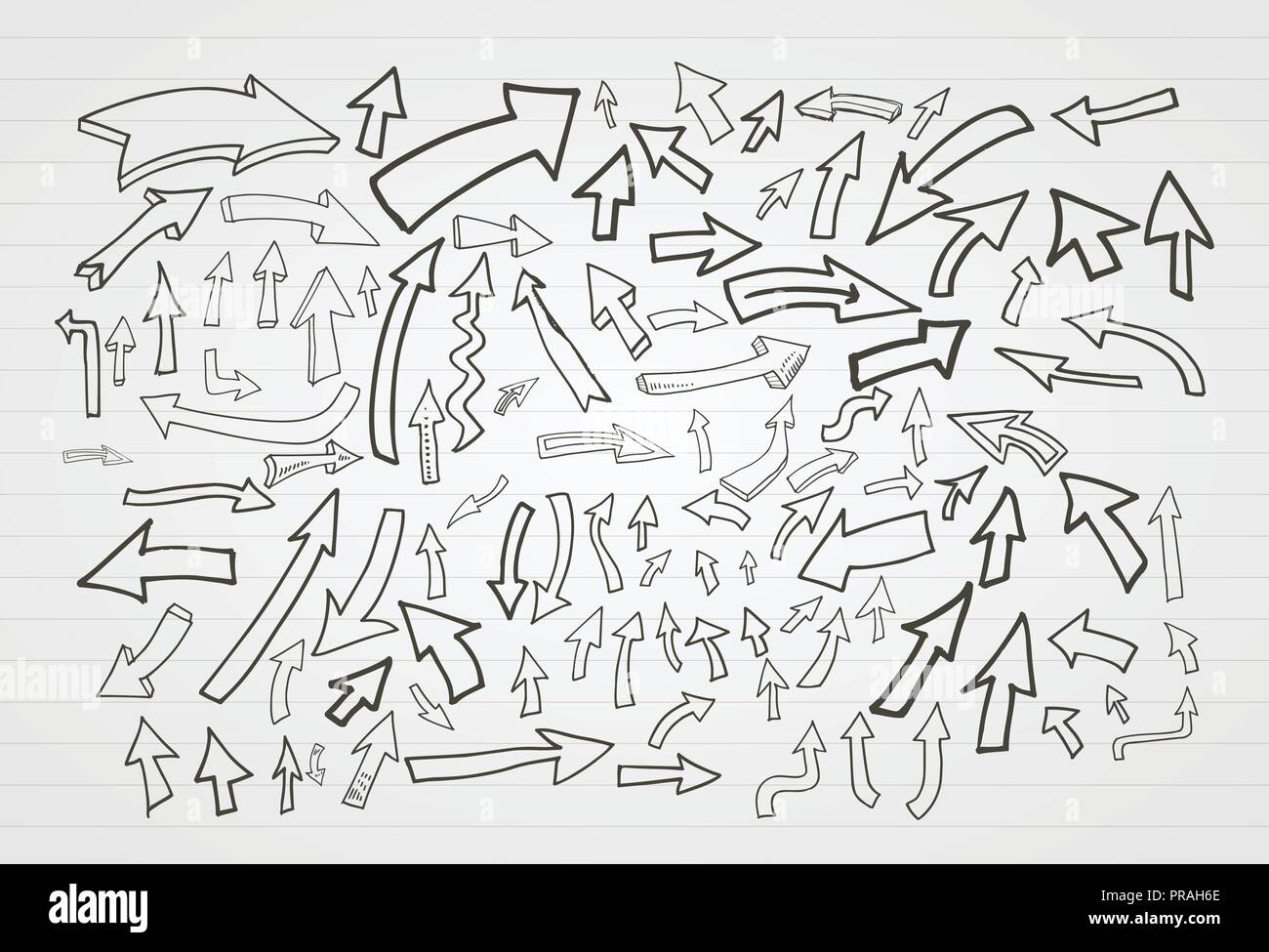 Vector hand drawn arrows elements set Stock Vector