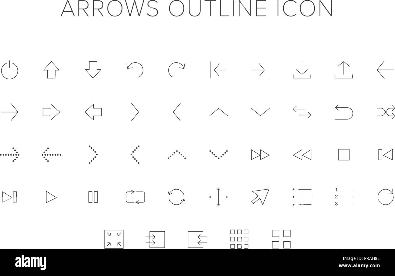 Arrows Line Icon Set Stock Vector Image & Art - Alamy