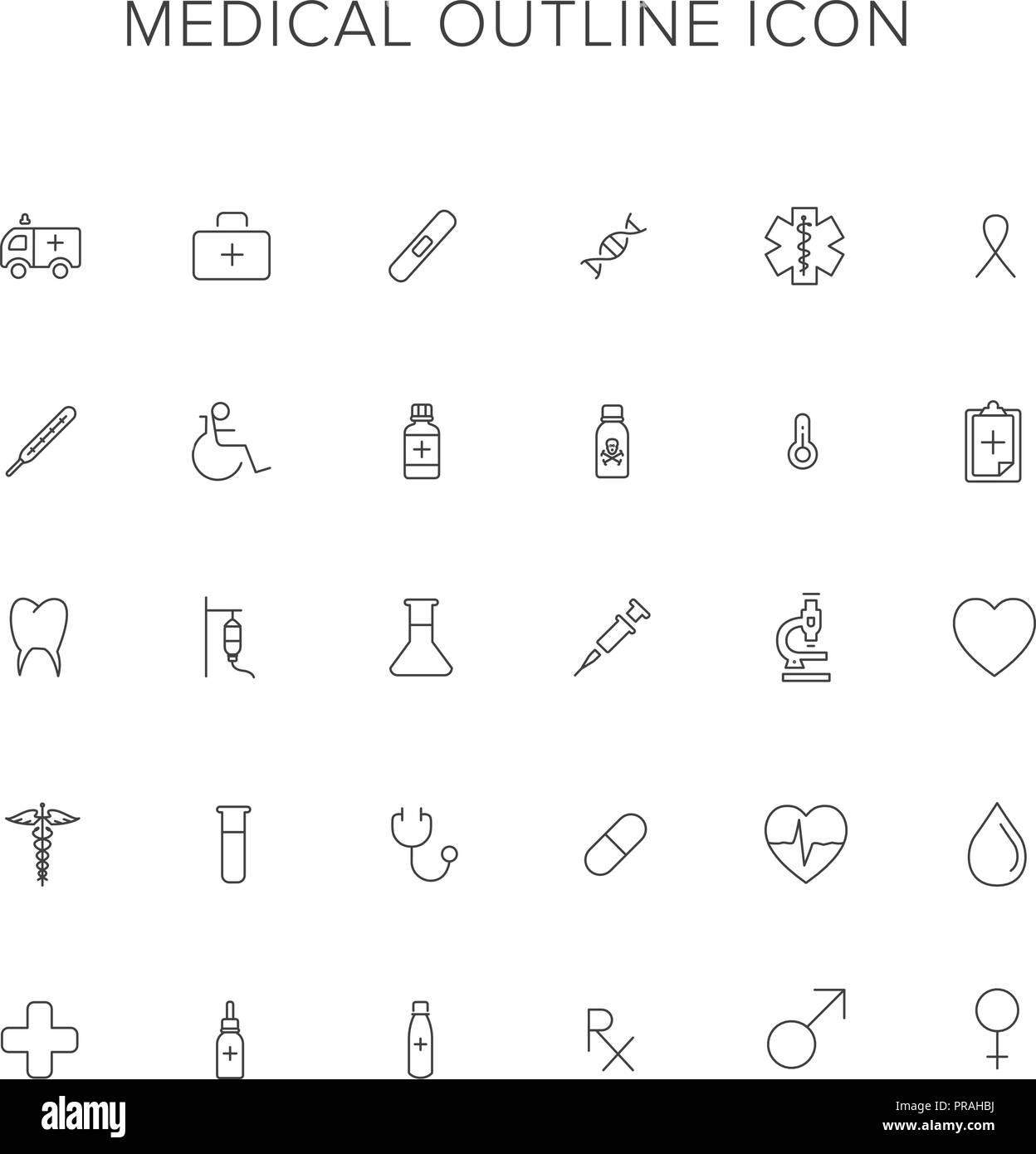 Medical Line Icon Set Stock Vector Image & Art Alamy