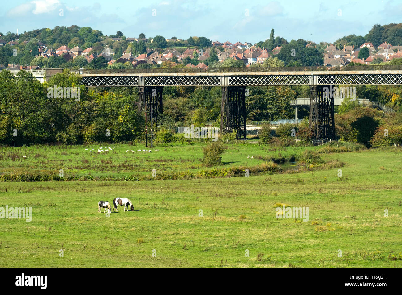 Bennerley viaduct, a wrought iron Victorian era railway bridge spanning