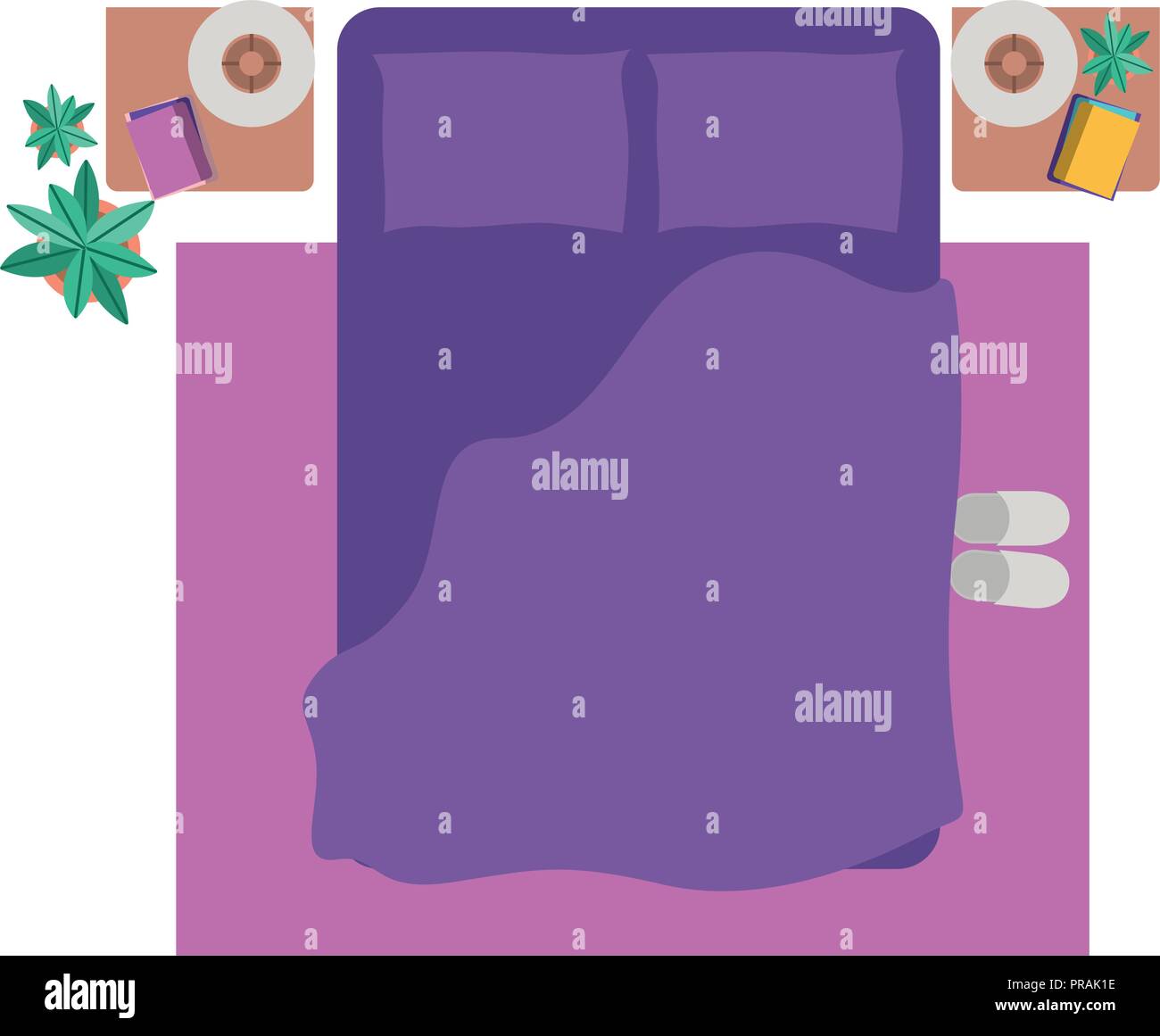 aerial view of room with bed isolated icon Stock Vector Image & Art - Alamy