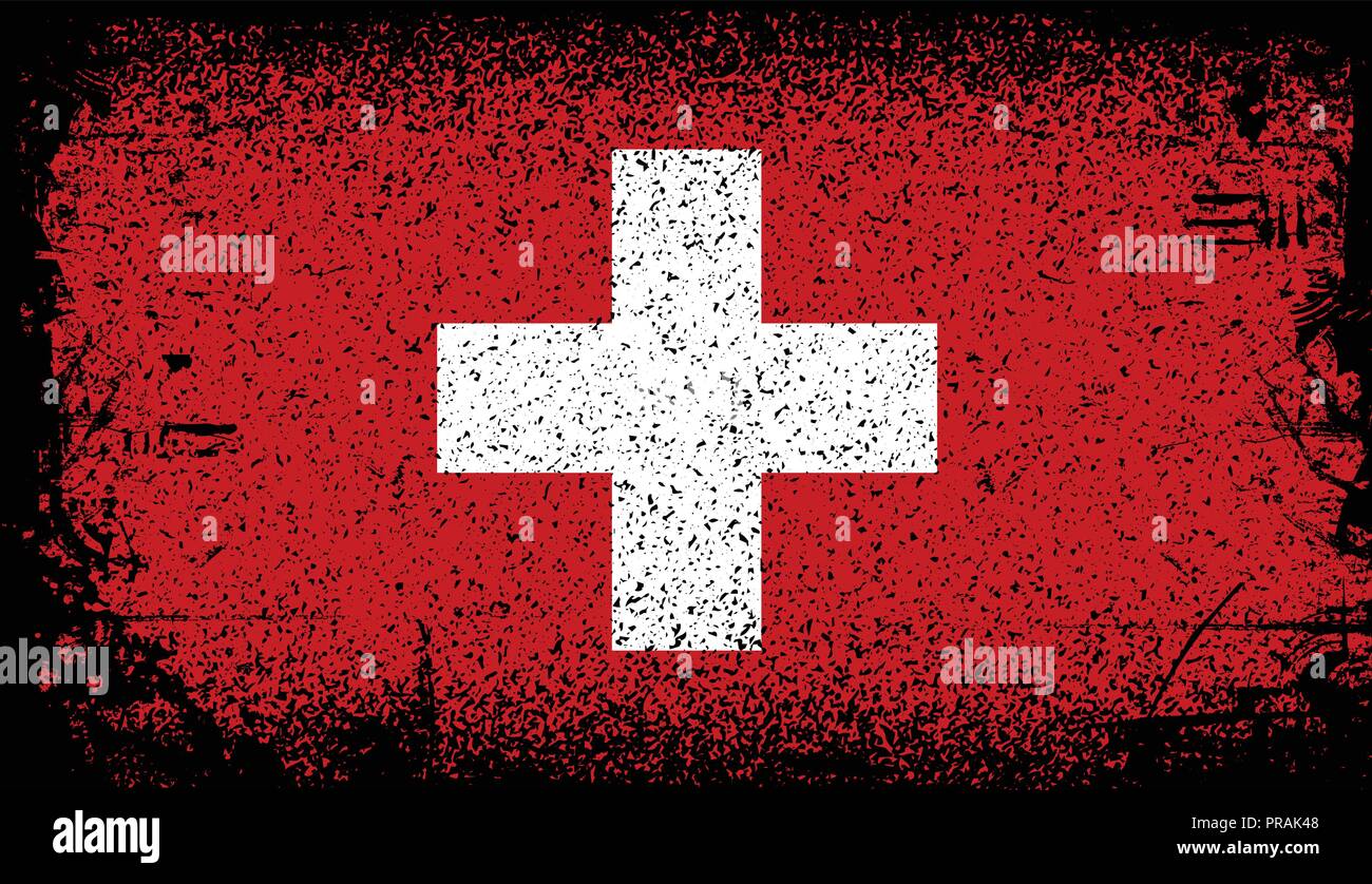switzerland Grunge flag. vector Background Illustration Stock Vector