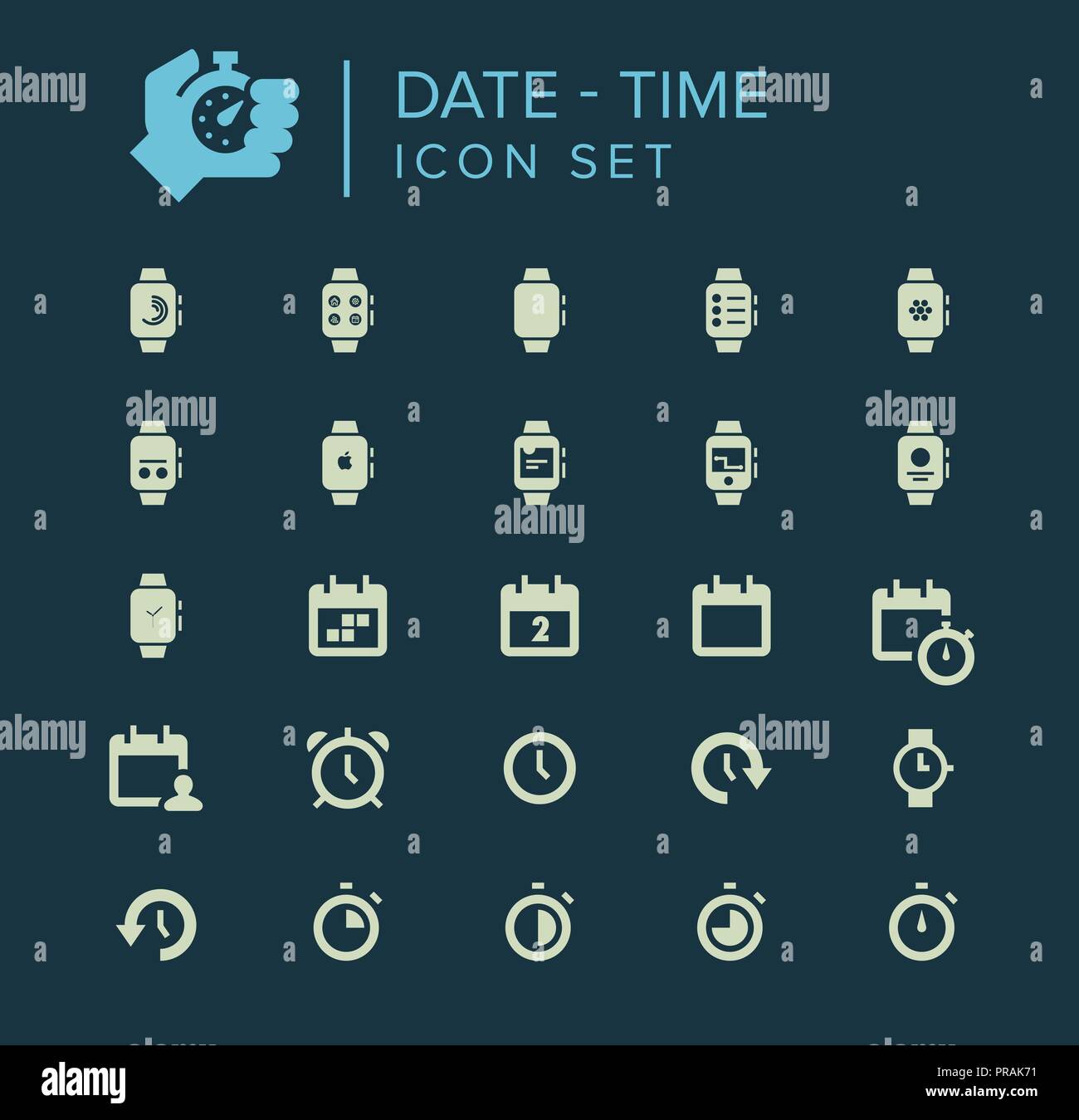 date-and-time-icon-set-stock-vector-image-art-alamy