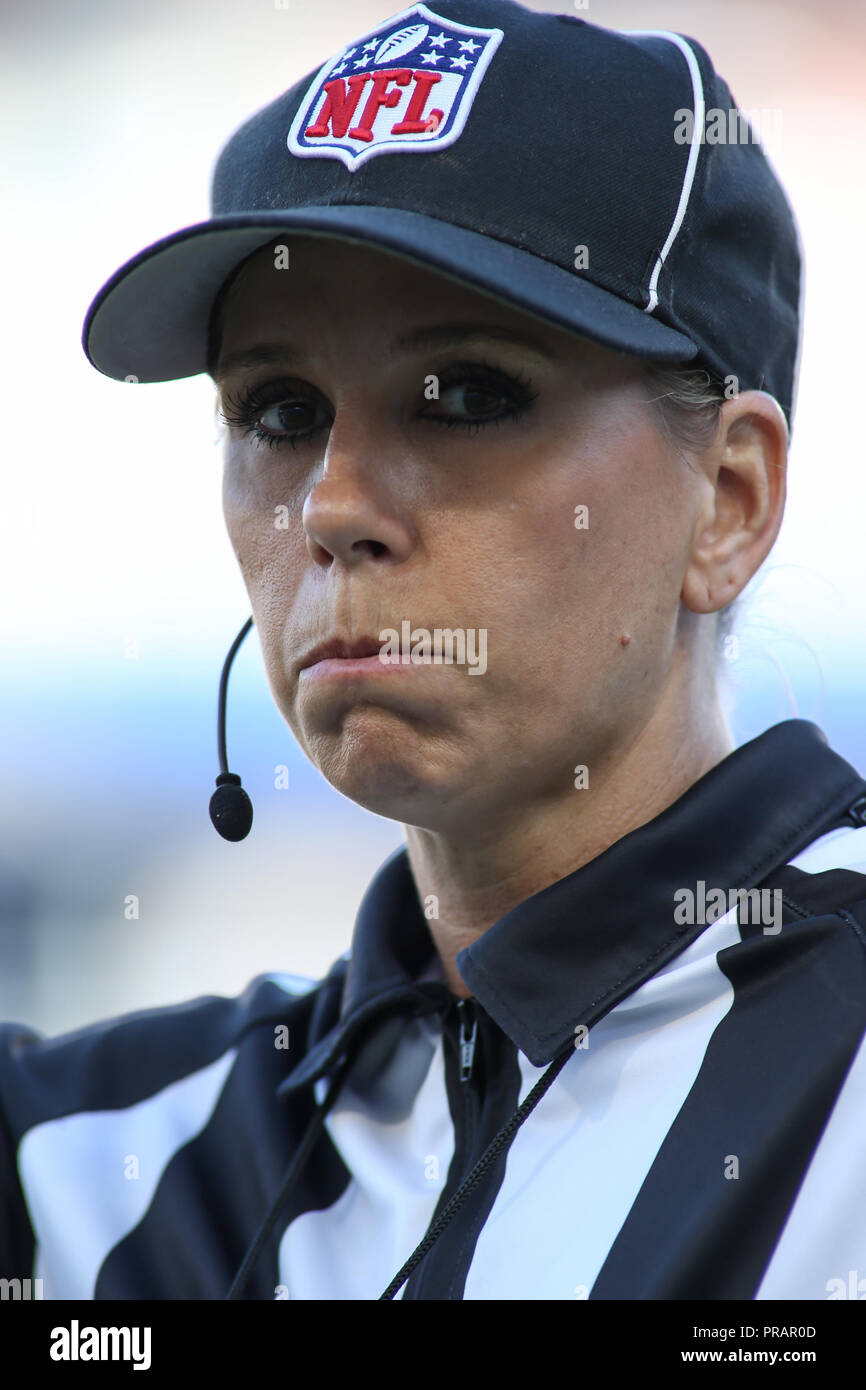 Carson, CA. 30th Sep, 2018. Down Judge Sarah Thomas (53) during the NFL San  Francisco 49ers vs Los Angeles Chargers at the Stubhub Center in Carson, Ca  on September 30, 2018 (Photo