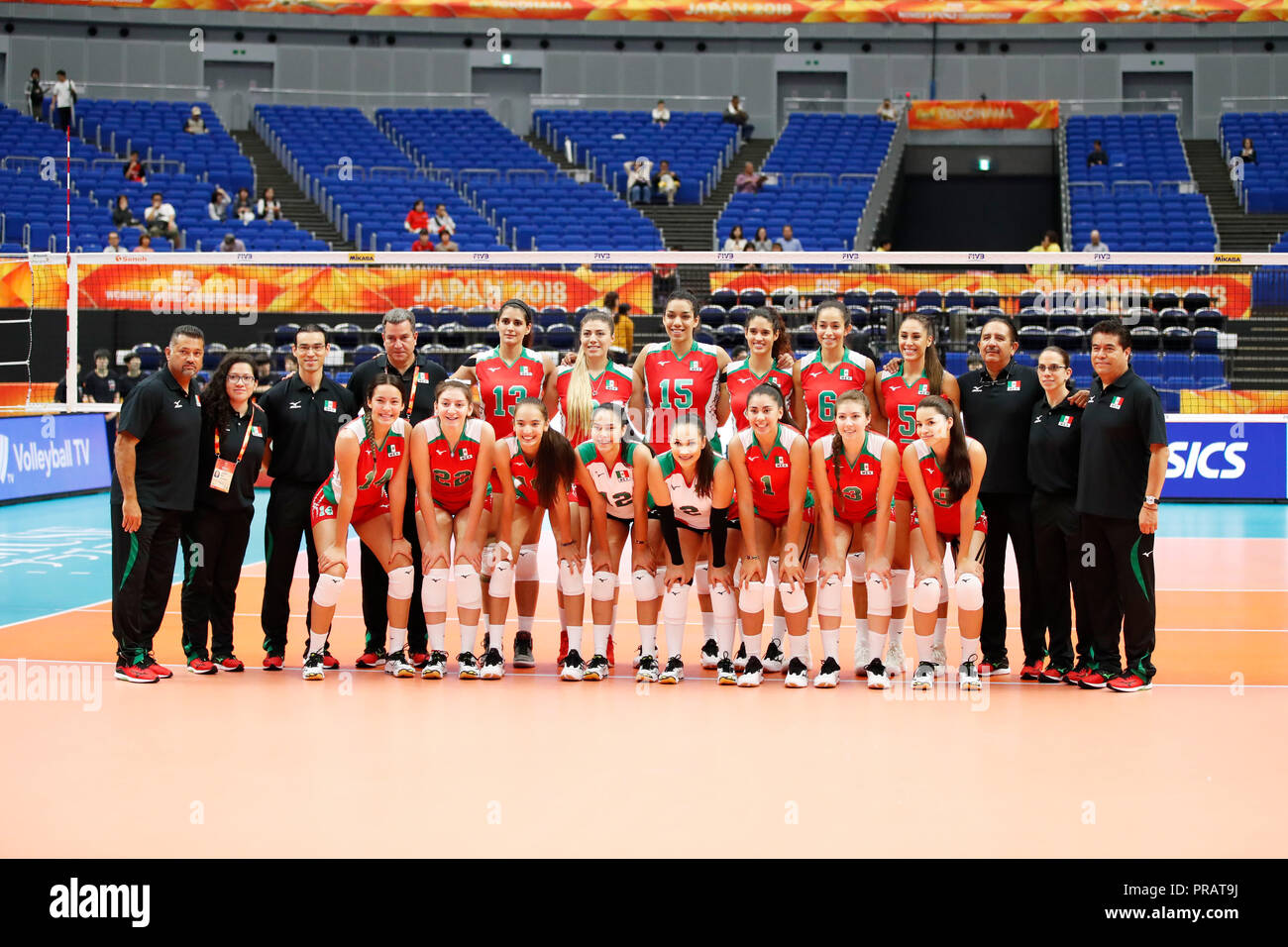 Kanagawa, Japan. 29th Sep, 2018. Mexico team group (MEX) Volleyball ...