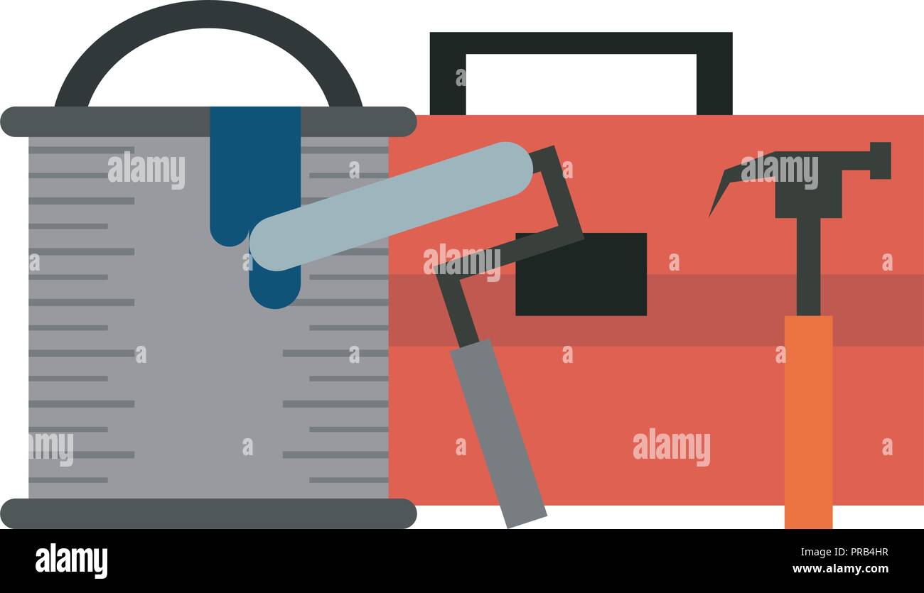 Paint bucket and toolbox with hammer Stock Vector Image & Art - Alamy