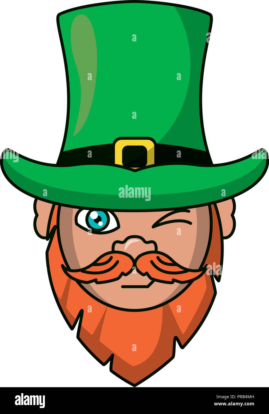 Irish elf face cartoon Stock Vector