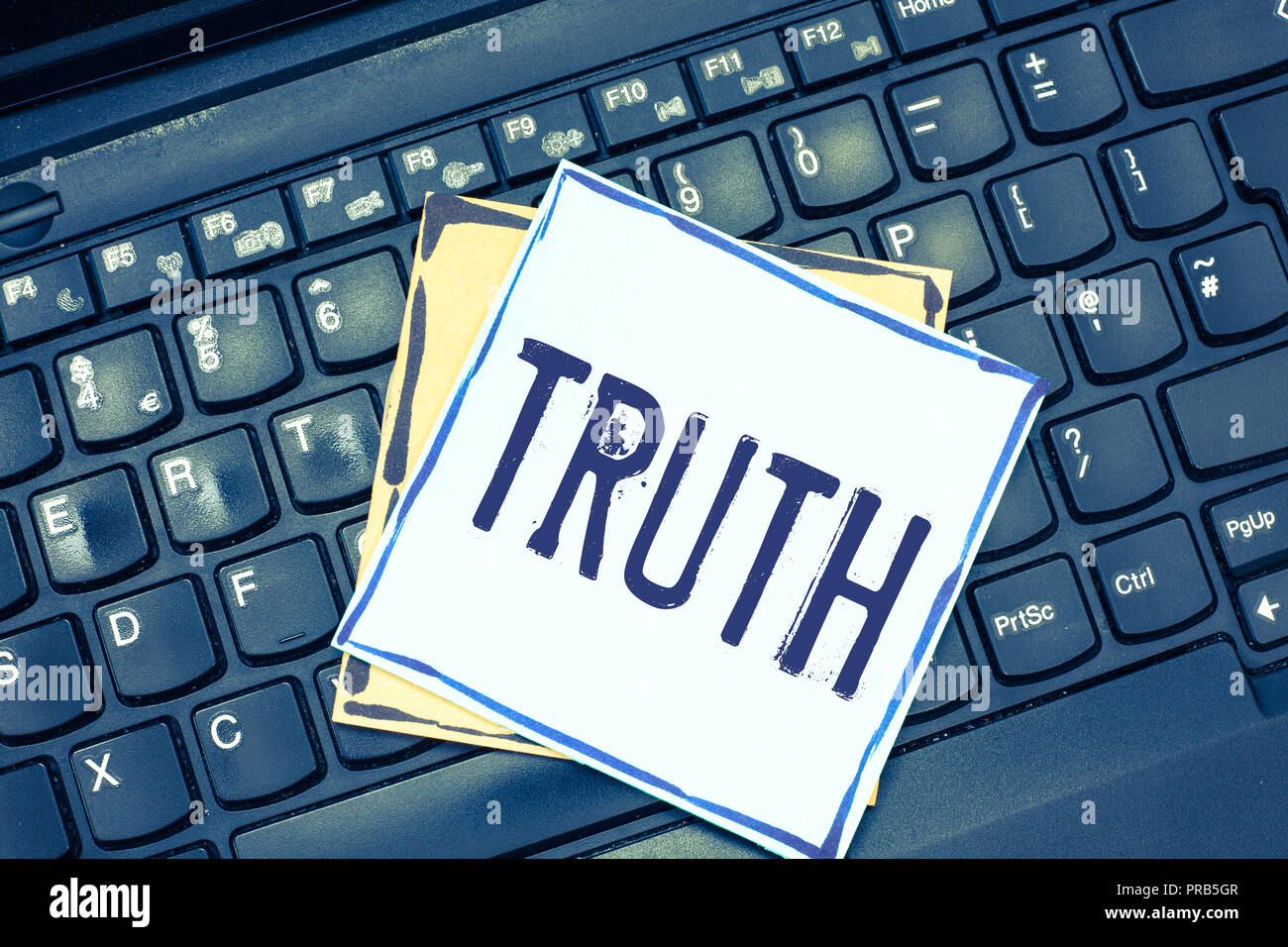 Handwriting text writing Truth Concept meaning the quality or state Handwriting text writing Truth Concept meaning the quality or state