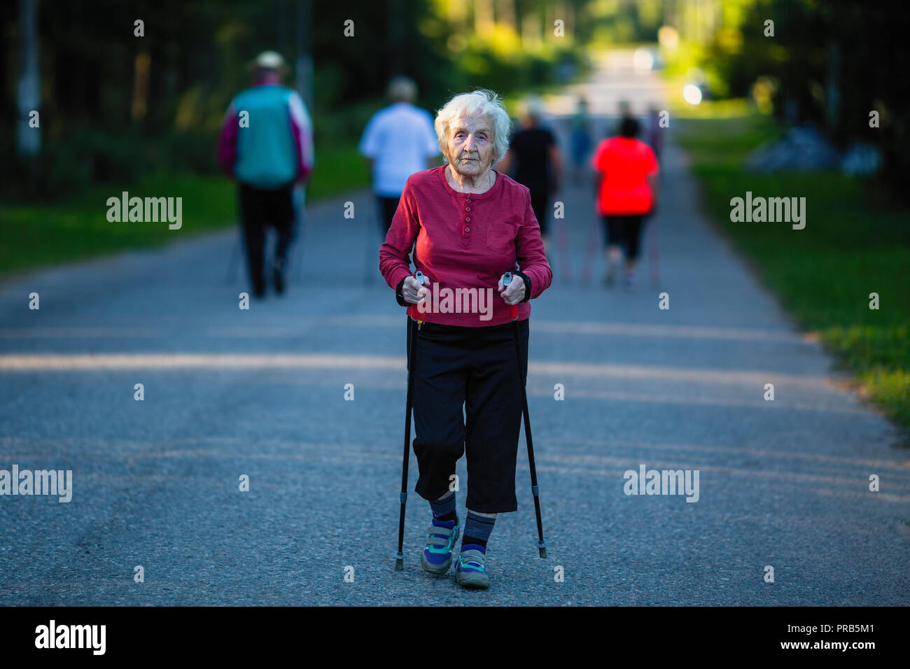 Nordic walking senior legs hi-res stock photography and images - Alamy