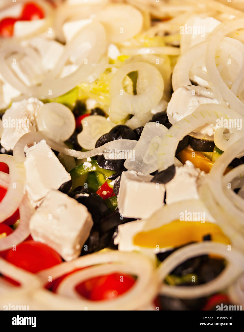 tomatoes salad with feta cheese and olives Stock Photo