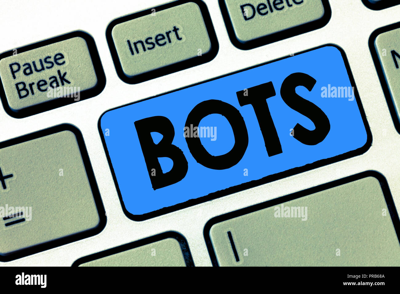 Writing note showing Bots. Business photo showcasing Automated program