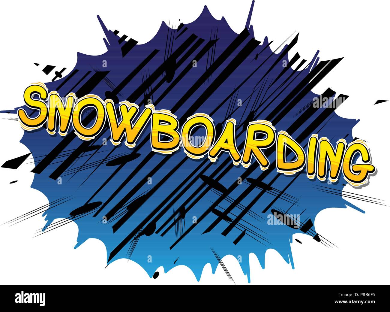Snowboarding - Vector illustrated comic book style phrase. Stock Vector