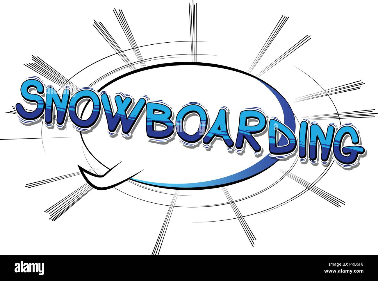 Snowboarding - Vector illustrated comic book style phrase. Stock Vector
