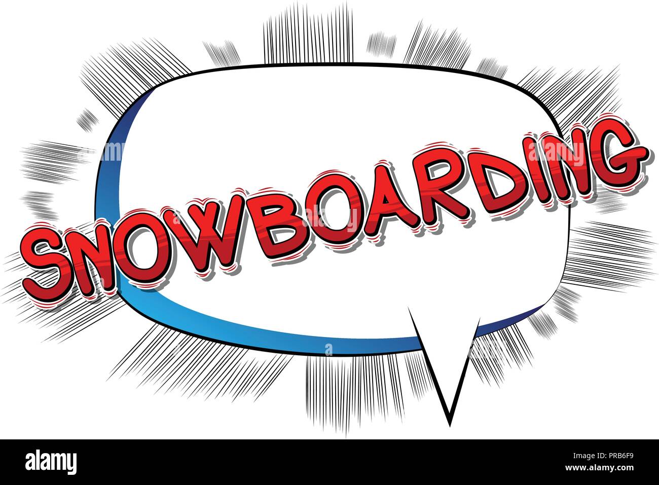 Snowboarding - Vector illustrated comic book style phrase. Stock Vector