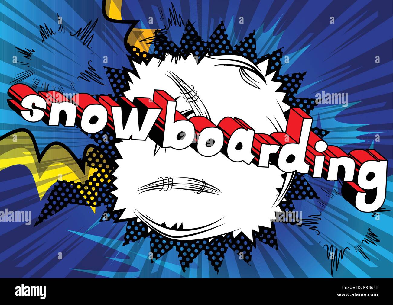 Snowboarding - Vector illustrated comic book style phrase. Stock Vector
