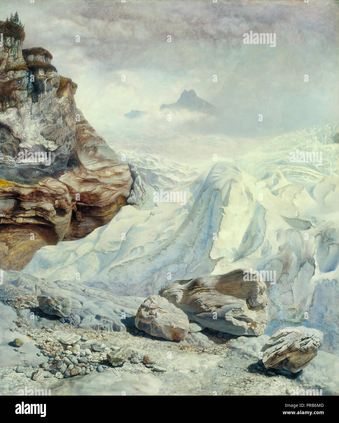 John Brett, Glacier of Rosenlaui 1856 Oil on canvas, Tate Britain, London, England. Stock Photo
