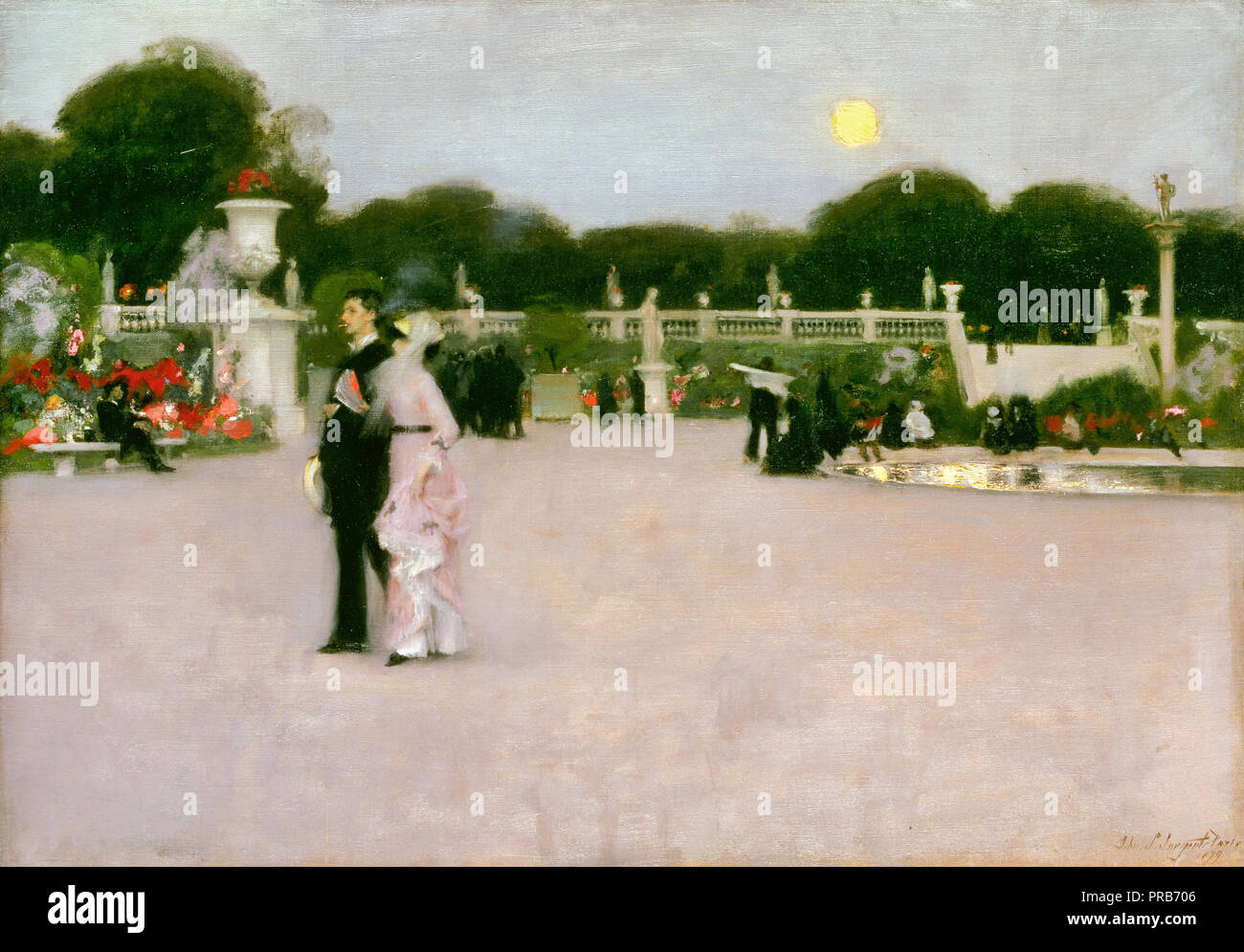 John Singer Sargent, In the Luxembourg Gardens 1879 Oil on canvas, Philadelphia Museum of Art, USA. Stock Photo